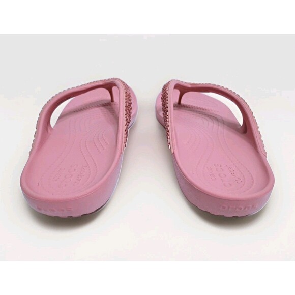 Crocs Kadee Women's 9 Embellished Gem Flip Flop Pink Sandals Thong Beach Pool - Picture 5 of 8